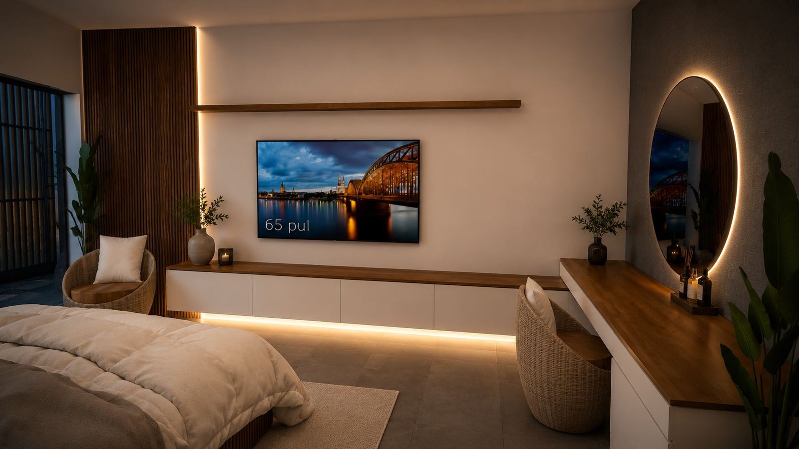 San Benito · Interiorismo, Dormitorio principal con espejo