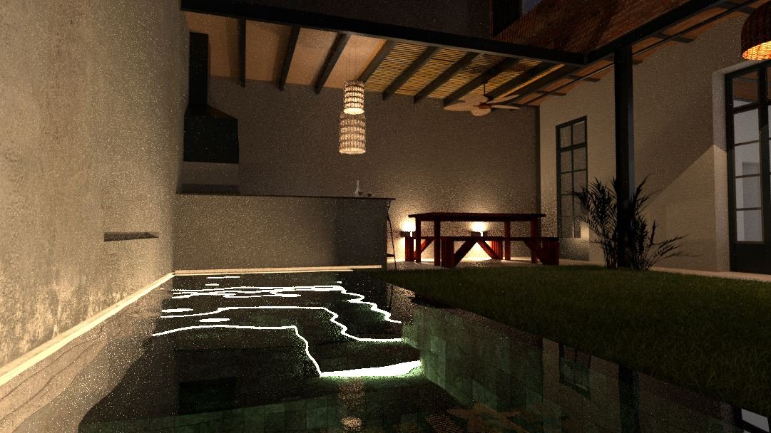 Azcuénaga · Casa I, Patio con espejo de agua