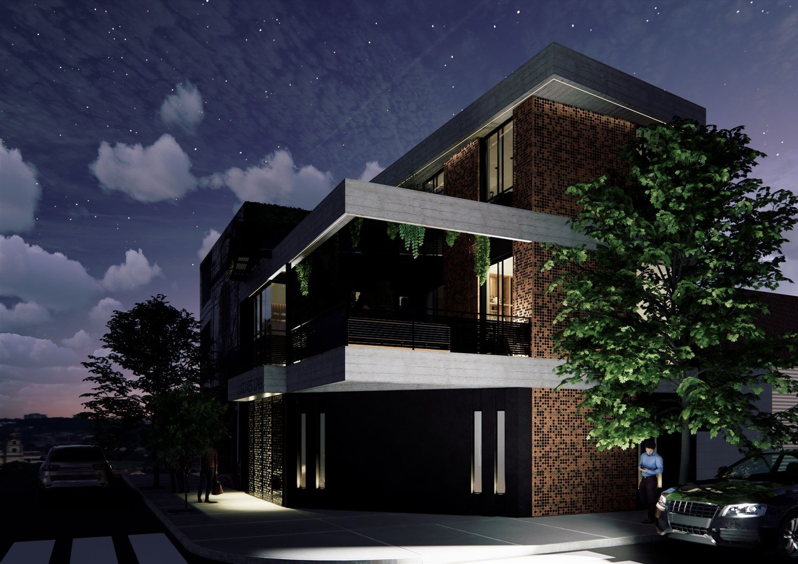 Casa La Pampa 4510, Exterior de noche